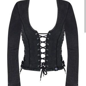 Hidden Cult Wynn Black Lace Up Top!